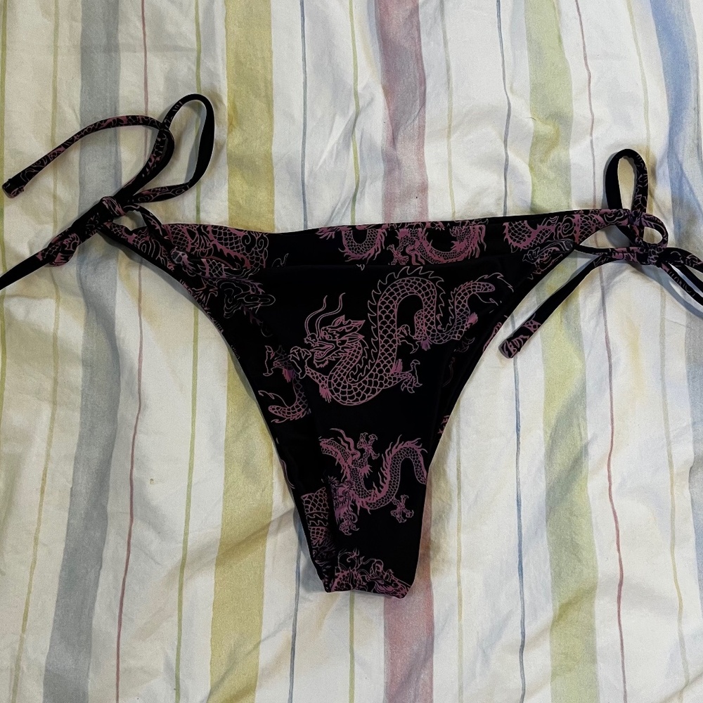 Black and Purple Dragon Bikini Bottoms